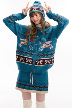 Autumn Vintage Rabbit Cardigan