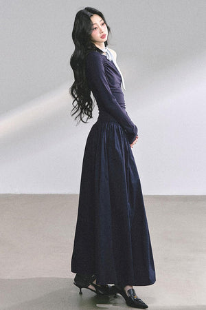 Autumn Waist Slimming Long Dress