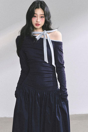 Autumn Waist Slimming Long Dress