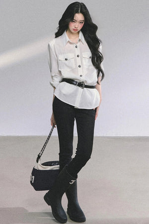 Autumn White Polo Shirt & Pants Set-Up