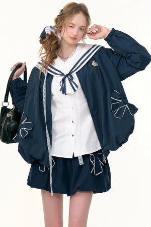 Autumn Winter Dark Blue Jacket