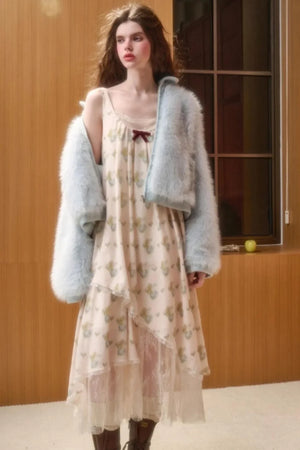Baby Blue Fur Coat