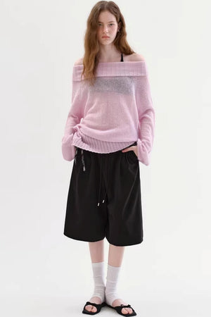Baby Pink Off-Shoulder Top