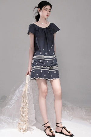 Bali Coconut Sea Embroidered Set