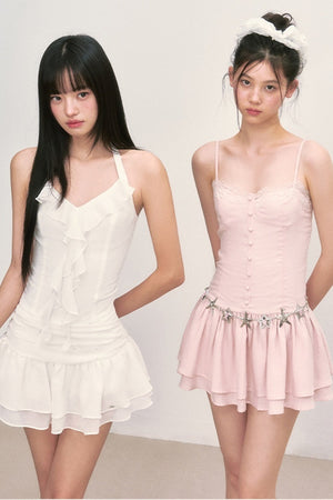 Ballet Style Pink Suspender Dress
