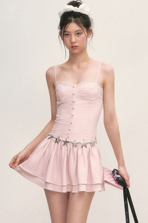 Ballet Style Pink Suspender Dress