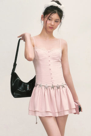 Ballet Style Pink Suspender Dress