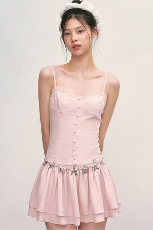 Ballet Style Pink Suspender Dress