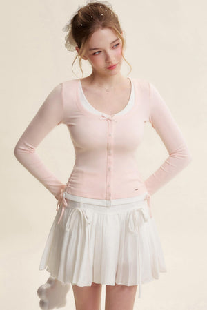 Balletcore Pleated Bow Skirt