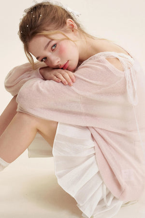 Balletcore Pleated Bow Skirt