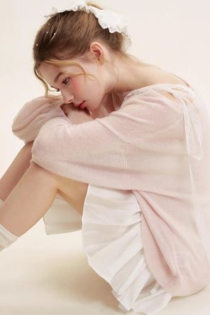 Balletcore Pleated Bow Skirt
