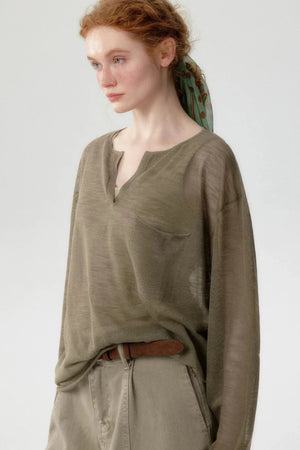Bamboo Linen Knit Blouse