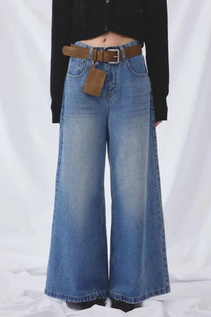 Basic Blue Wide-Leg Jeans