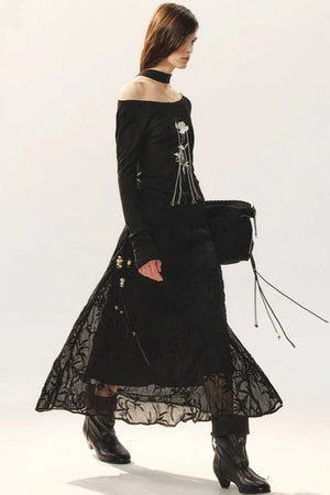 Beaded Asymmetric Skirt