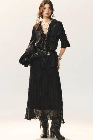 Beaded Asymmetric Skirt