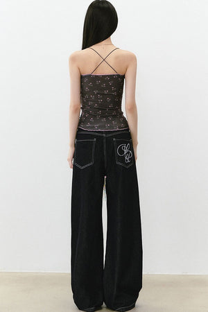 Beaded Floral Camisole Top