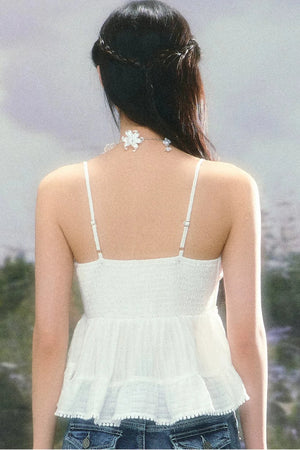 Beaded Ruffled Camisole Top Set-Up
