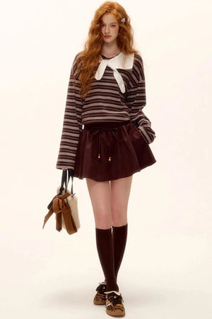 Beaded Suede Puffy Skirt