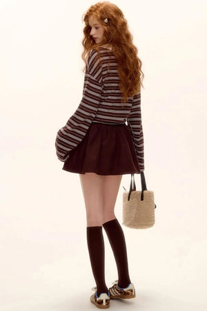 Beaded Suede Puffy Skirt