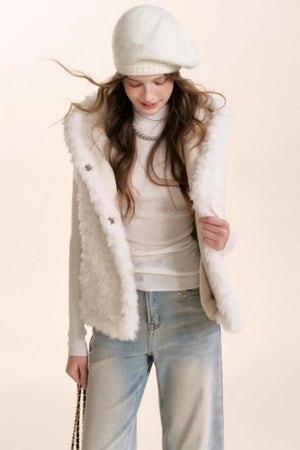 Bear Fur Hooded Fleece Jacket