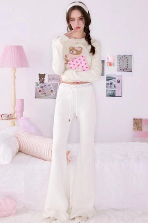 Bear Print Sweater Suspender Set-Up