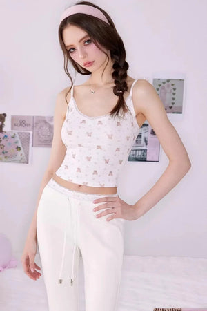 Bear Print Sweater Suspender Set-Up