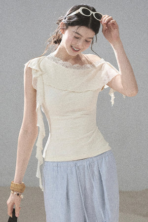 Before the Sunset Lace Off-Shoulder Top