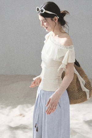 Before the Sunset Lace Off-Shoulder Top