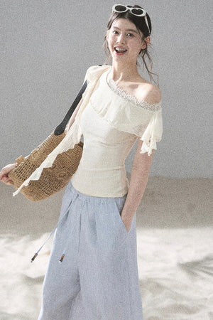 Before the Sunset Lace Off-Shoulder Top