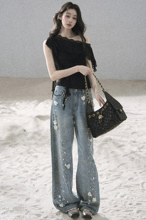 Before the Sunset Lace Off-Shoulder Top