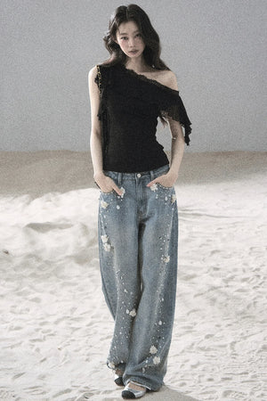Before the Sunset Lace Off-Shoulder Top