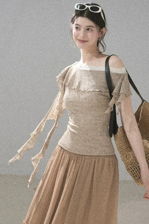 Before the Sunset Lace Off-Shoulder Top