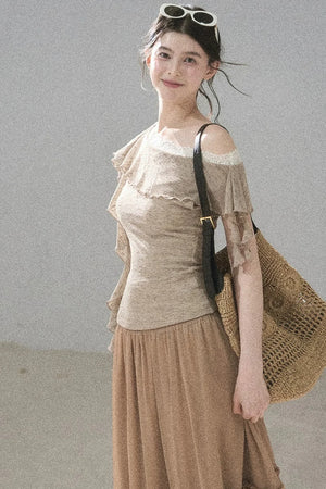 Before the Sunset Lace Off-Shoulder Top