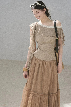Before the Sunset Lace Off-Shoulder Top