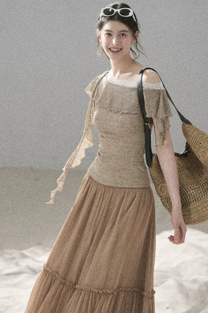 Before the Sunset Lace Off-Shoulder Top