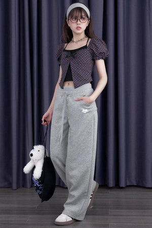 Berry Bubble Sleeve Shirt
