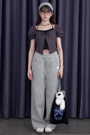 Berry Bubble Sleeve Shirt