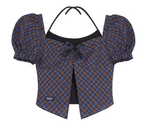 Berry Bubble Sleeve Shirt