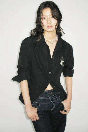 Bird Embroidery Lace Shirt