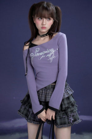 Black and Purple Fighting Spirit Top