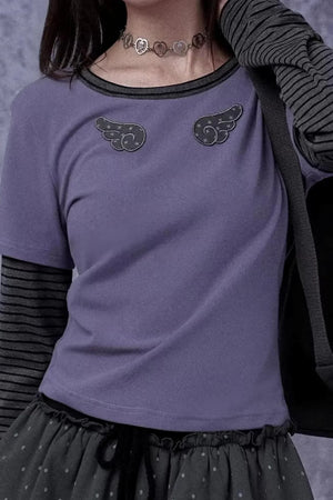 Black and Purple Two-Piece Top