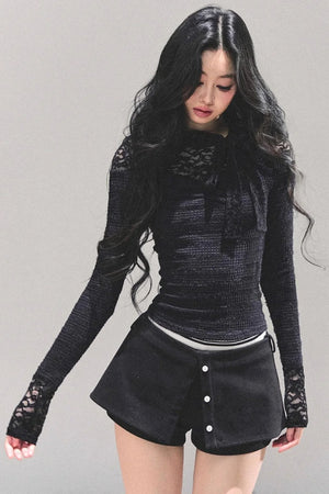 Black and White Lace Top