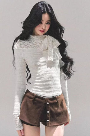 Black and White Lace Top
