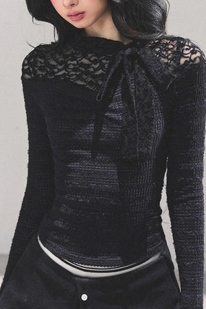 Black and White Lace Top