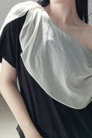 Black and White Off-Shoulder Top