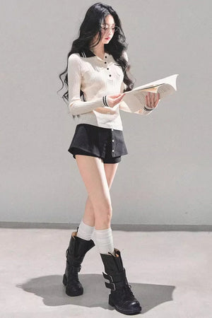 Black Autumn A-Line Shorts