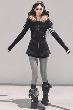Black Autumn A-Line Shorts