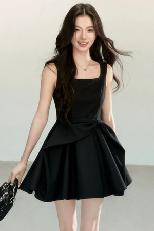 Black Bow Suspender Dress