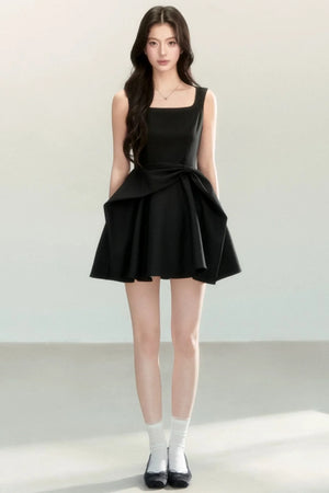 Black Bow Suspender Dress
