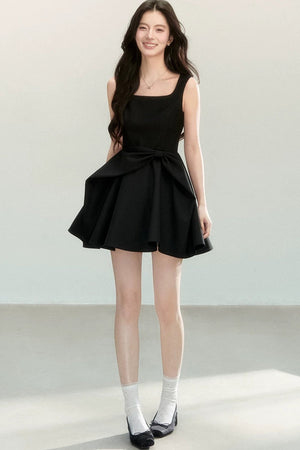 Black Bow Suspender Dress